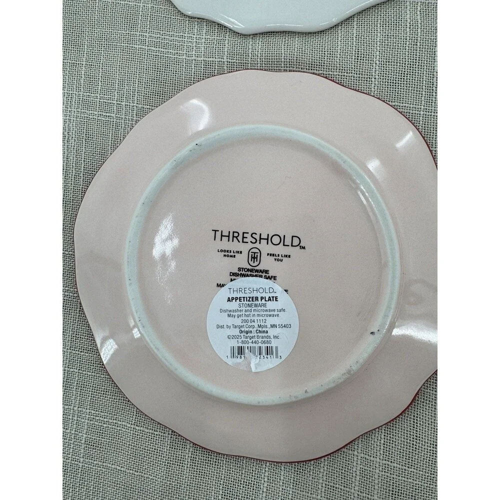 Pink Rose Dessert Plates Set Cottagecore Floral Shabby Chic Vintage Style
